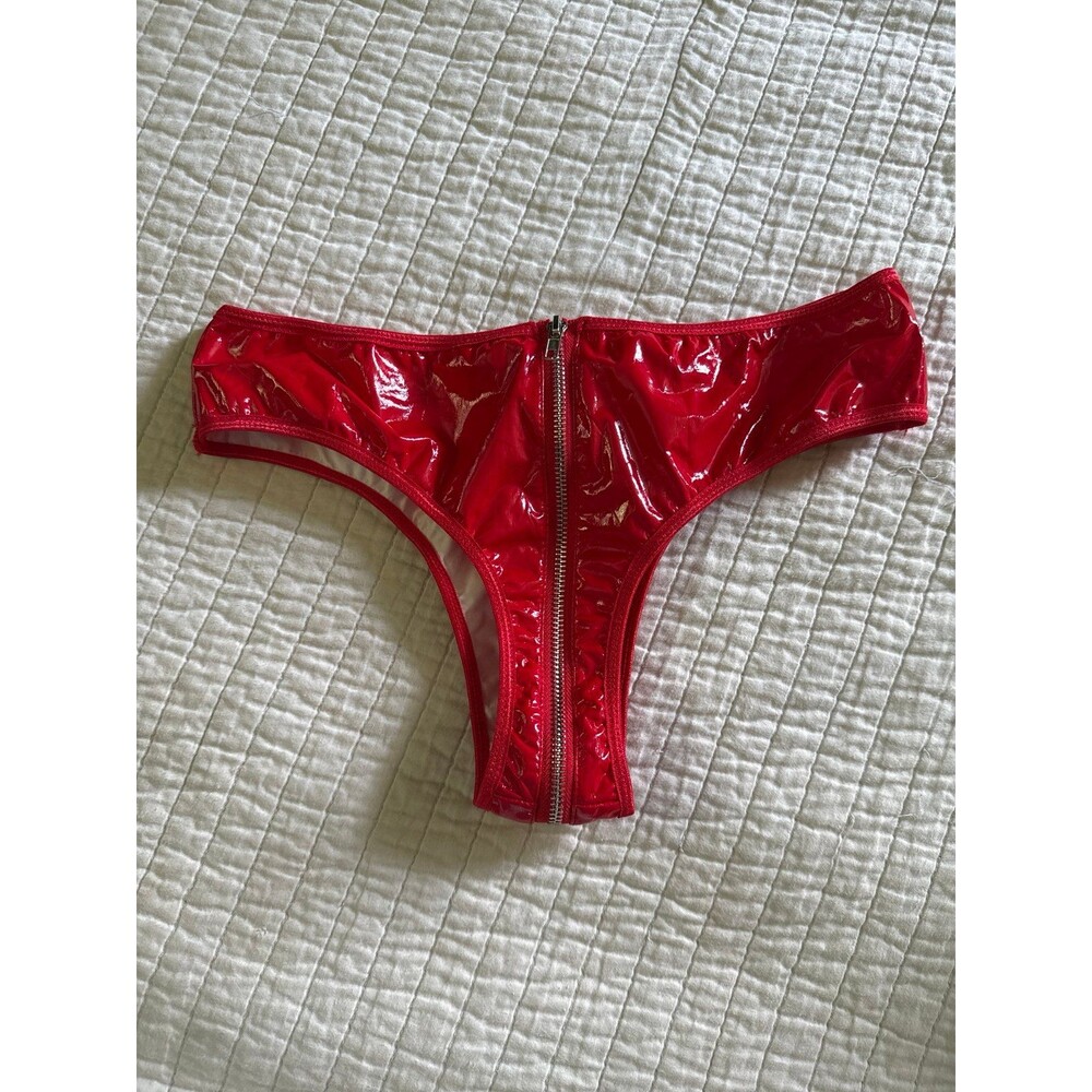 Red leather size all the way around panty